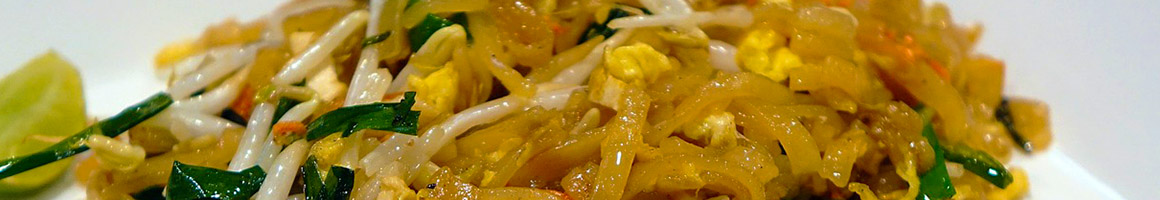 Eating Asian Fusion Thai at Sunset Thai Cuisine restaurant in Los Angeles, CA.